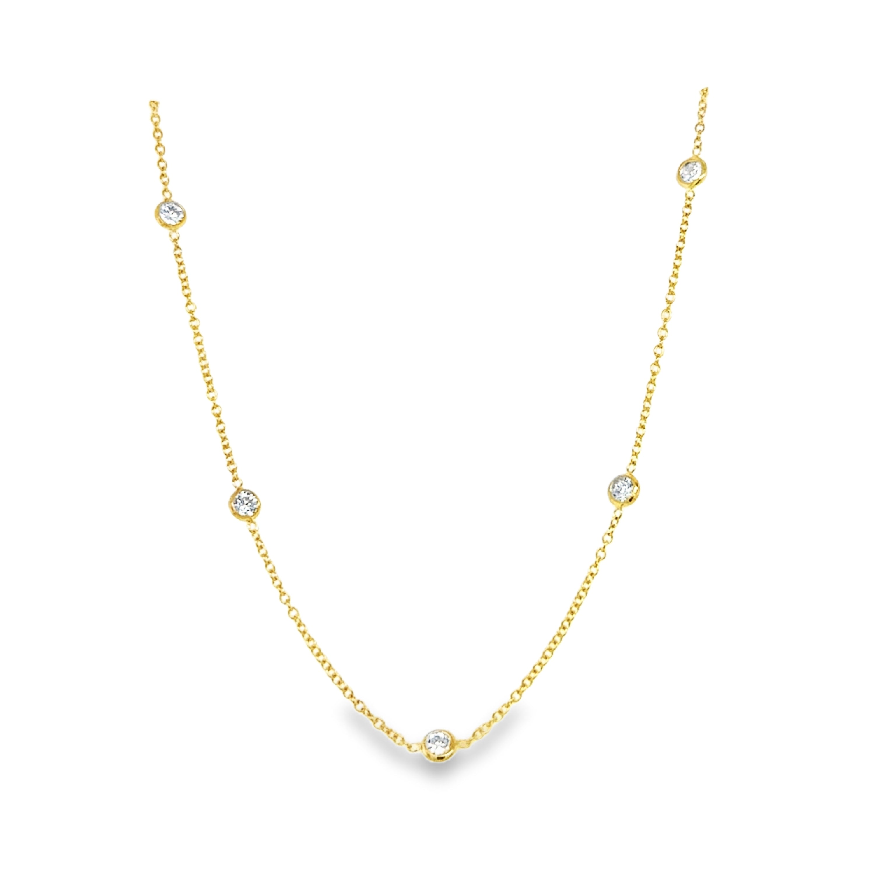 10K Gold Lab-Grown Diamond by Yard Necklace