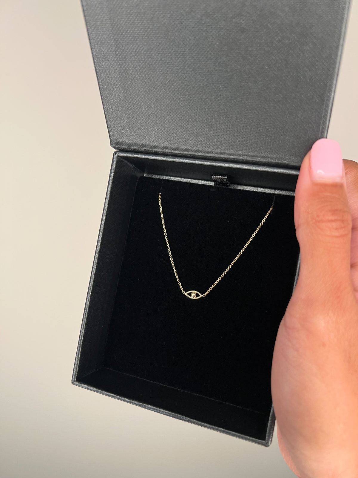 10K Gold Mini Evil Eye Necklace
