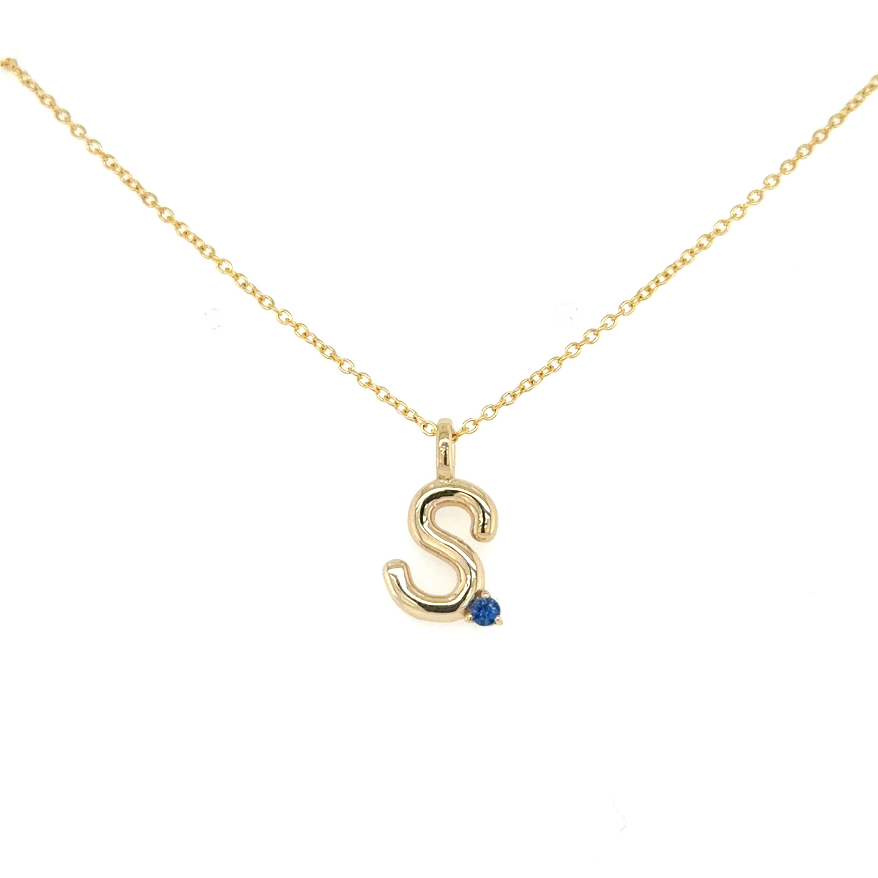 10K Gold Mini Puffy Bubble Letter Charm