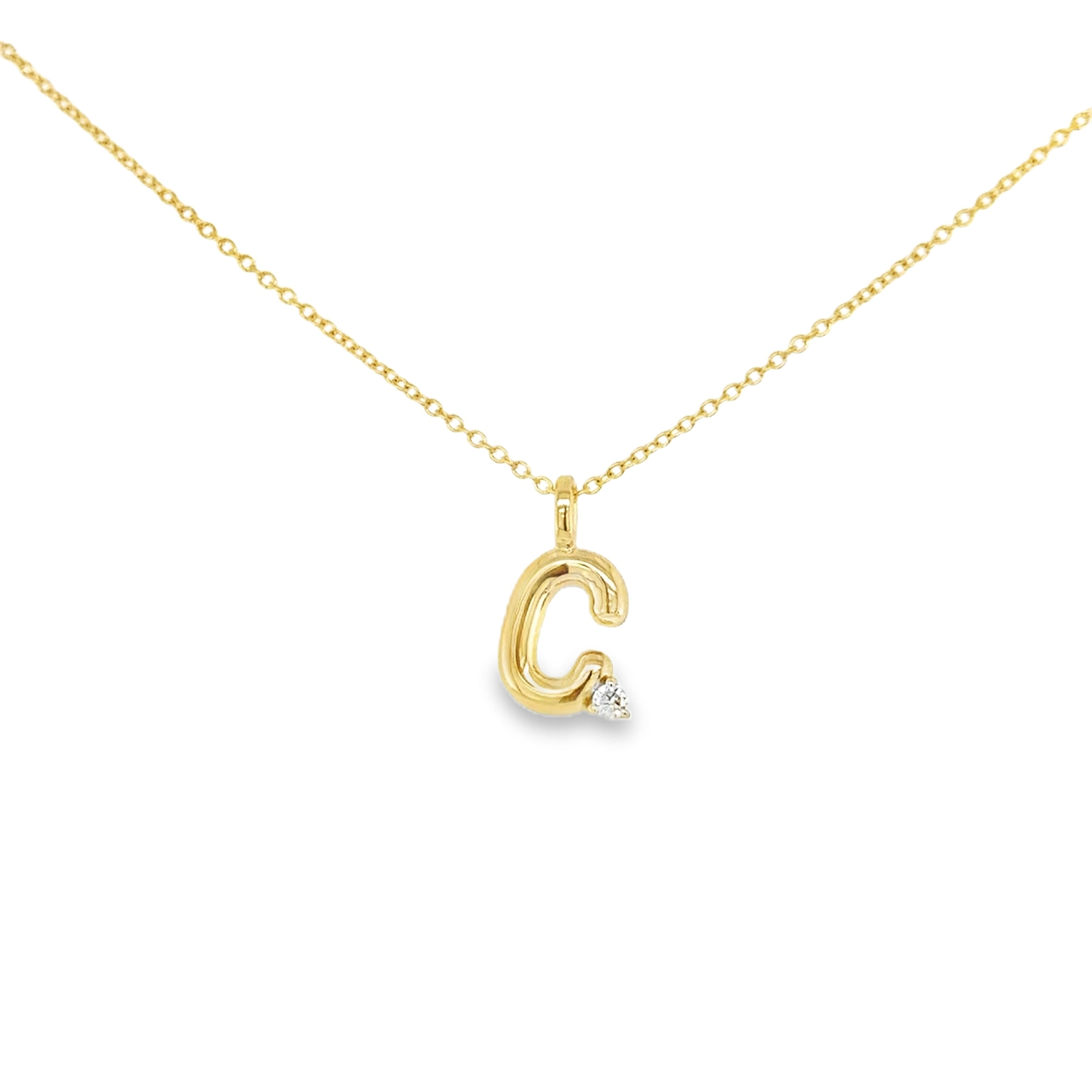 10K Gold Mini Puffy Bubble Letter Charm