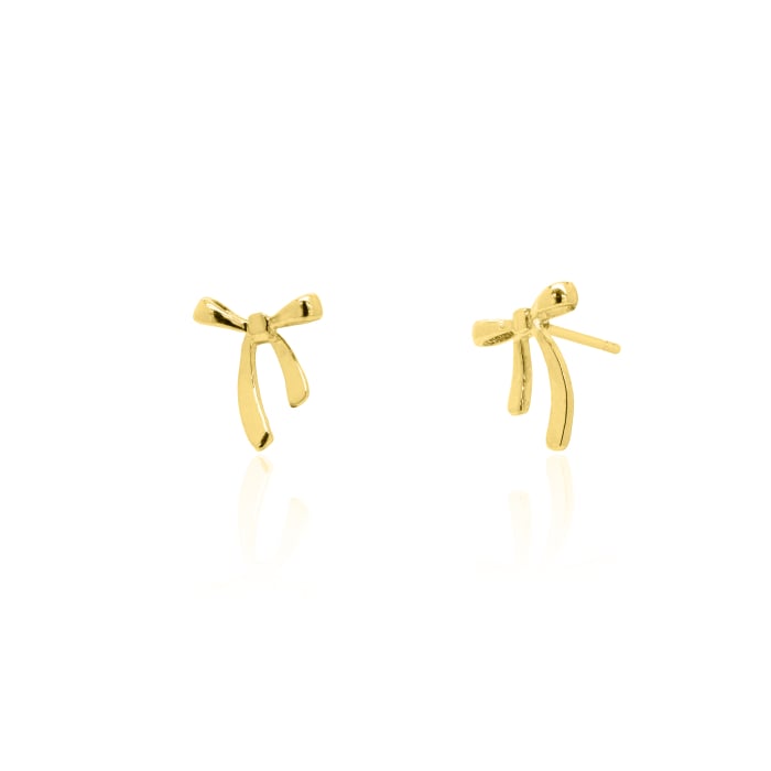 10K Gold Mini Ribbon Studs