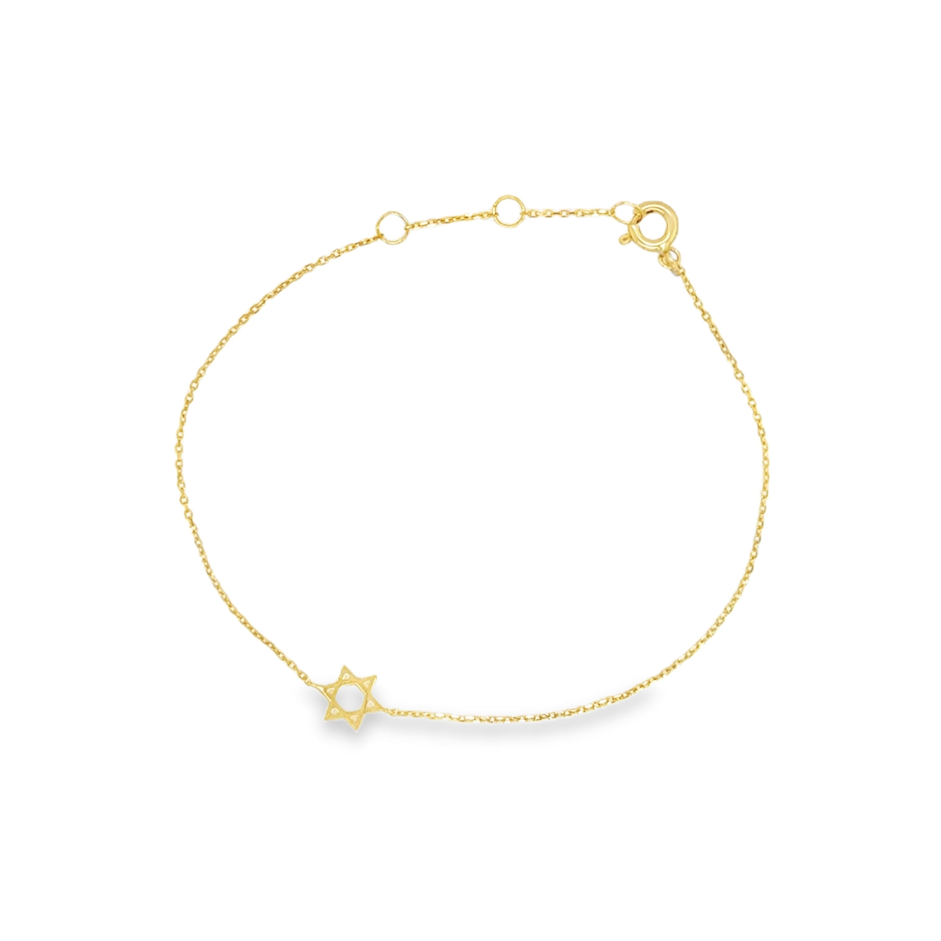 10K Gold Mini Star of David Bracelet