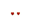 10k Gold Mini Red Enamel Heart Studs - Jessica Jewellery 
