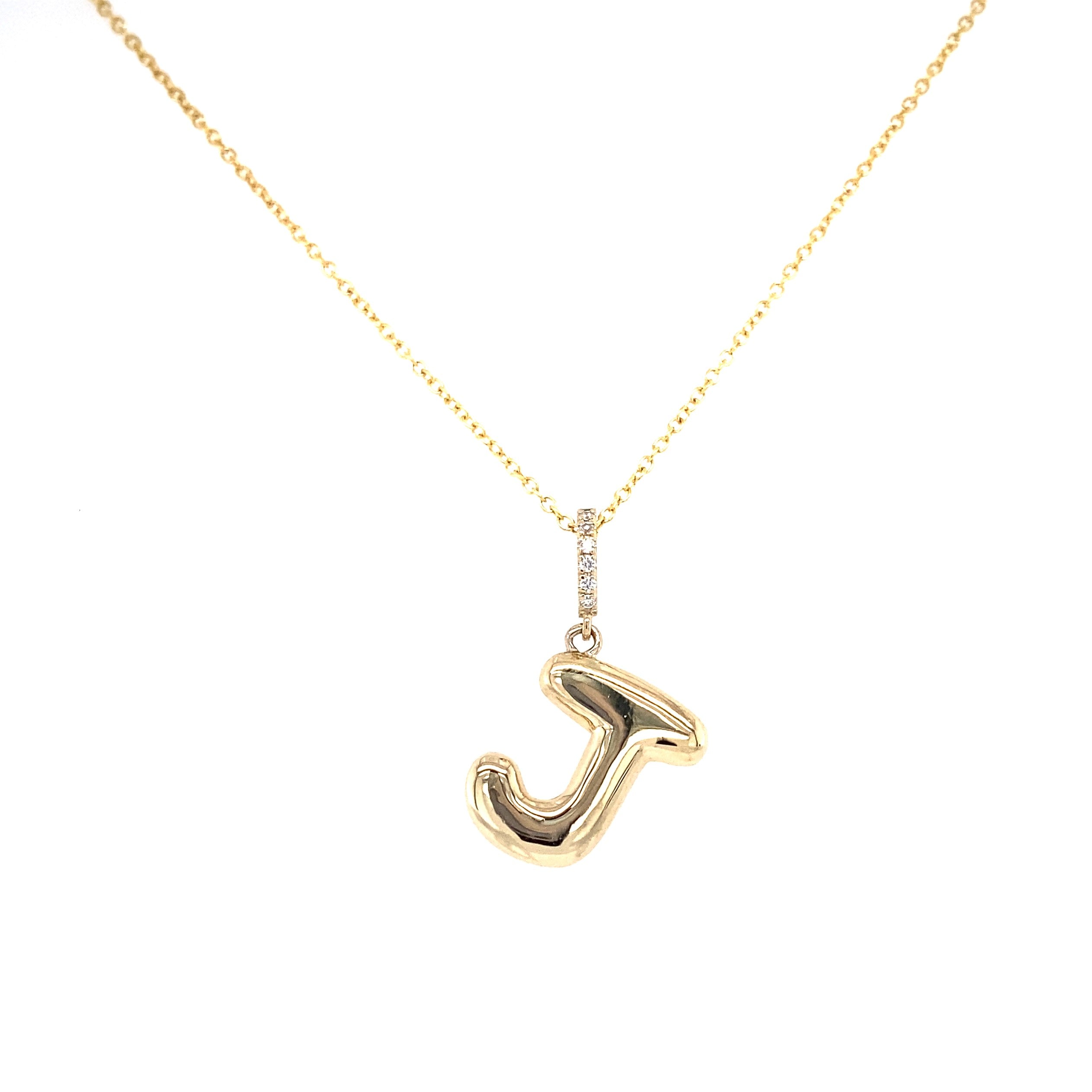 10K Gold Puffy Bubble Letter - Jessica Jewellery