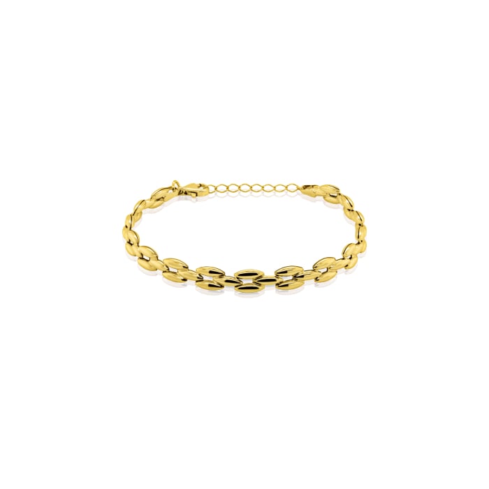 10K Gold Rounded Panther Link Bracelet