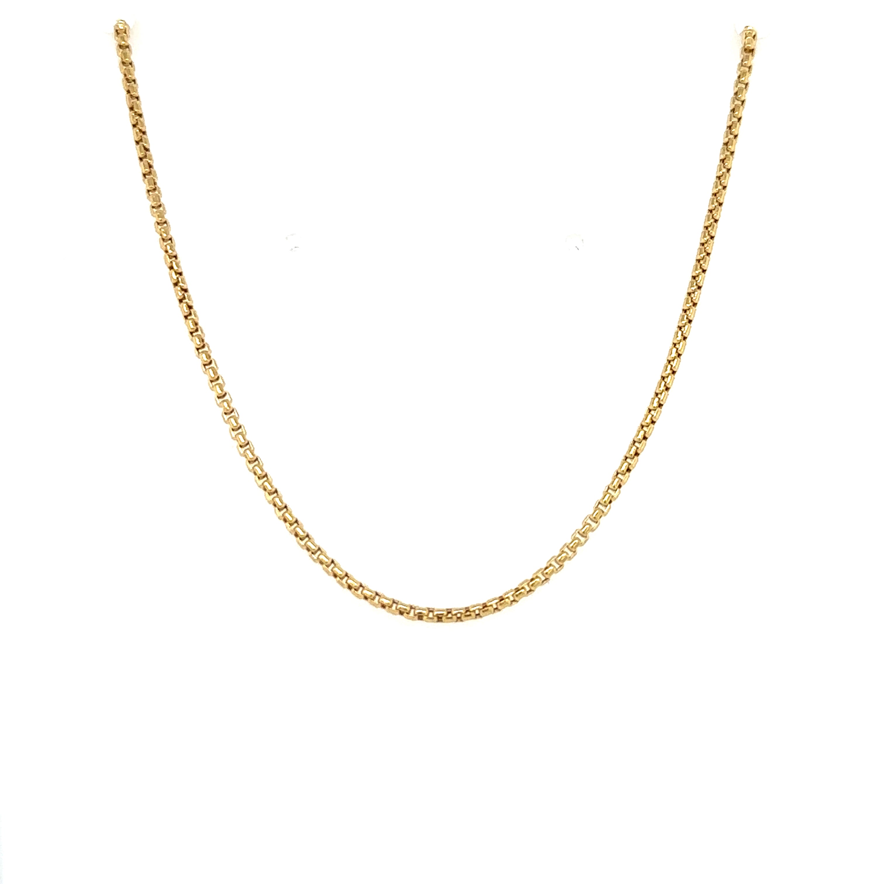 10K Gold Rounded Hollow Box Chain