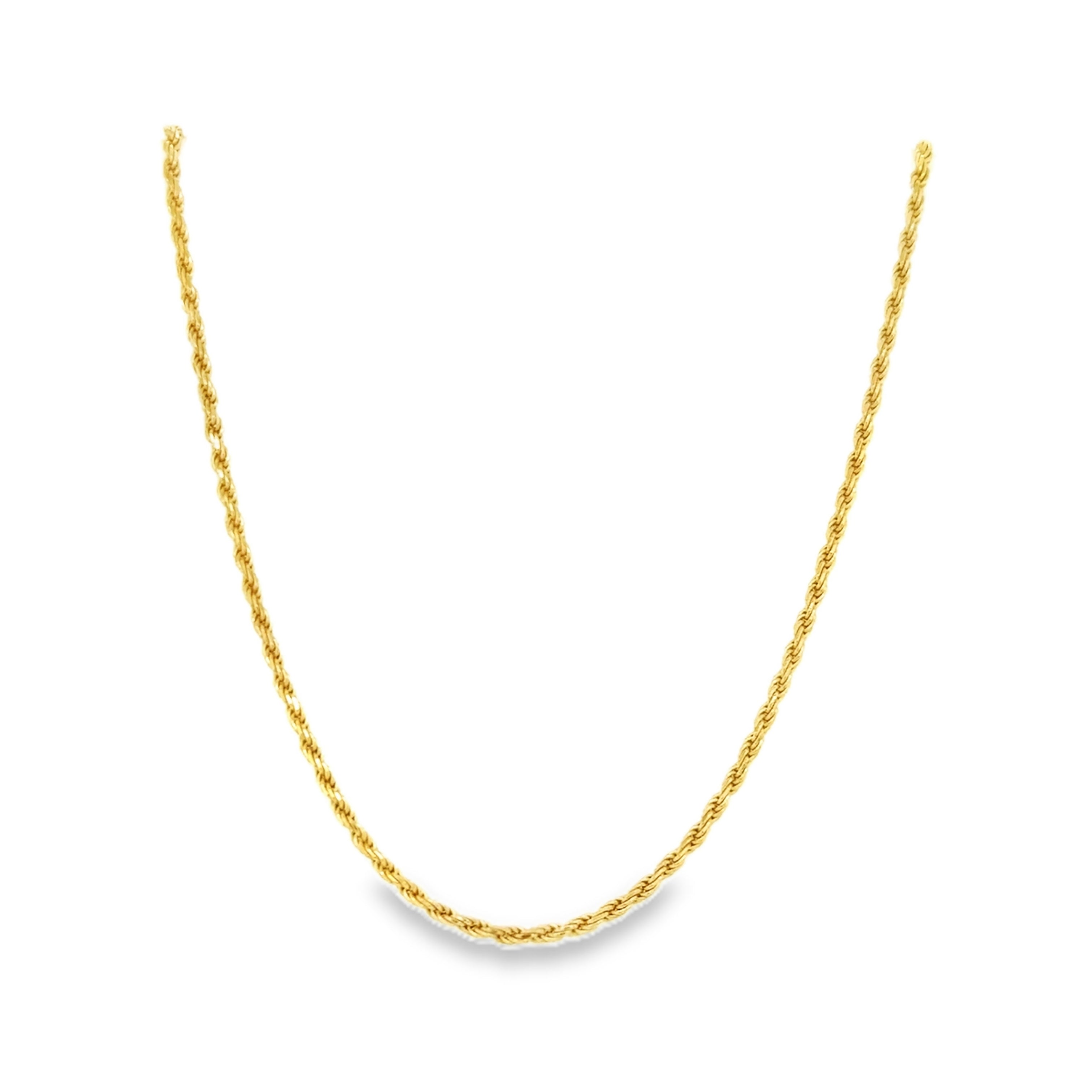 10K Gold Solid Diamond Cut Rope Chain - 1.2mm