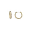 10K Gold Thick Rope Huggie Earrings