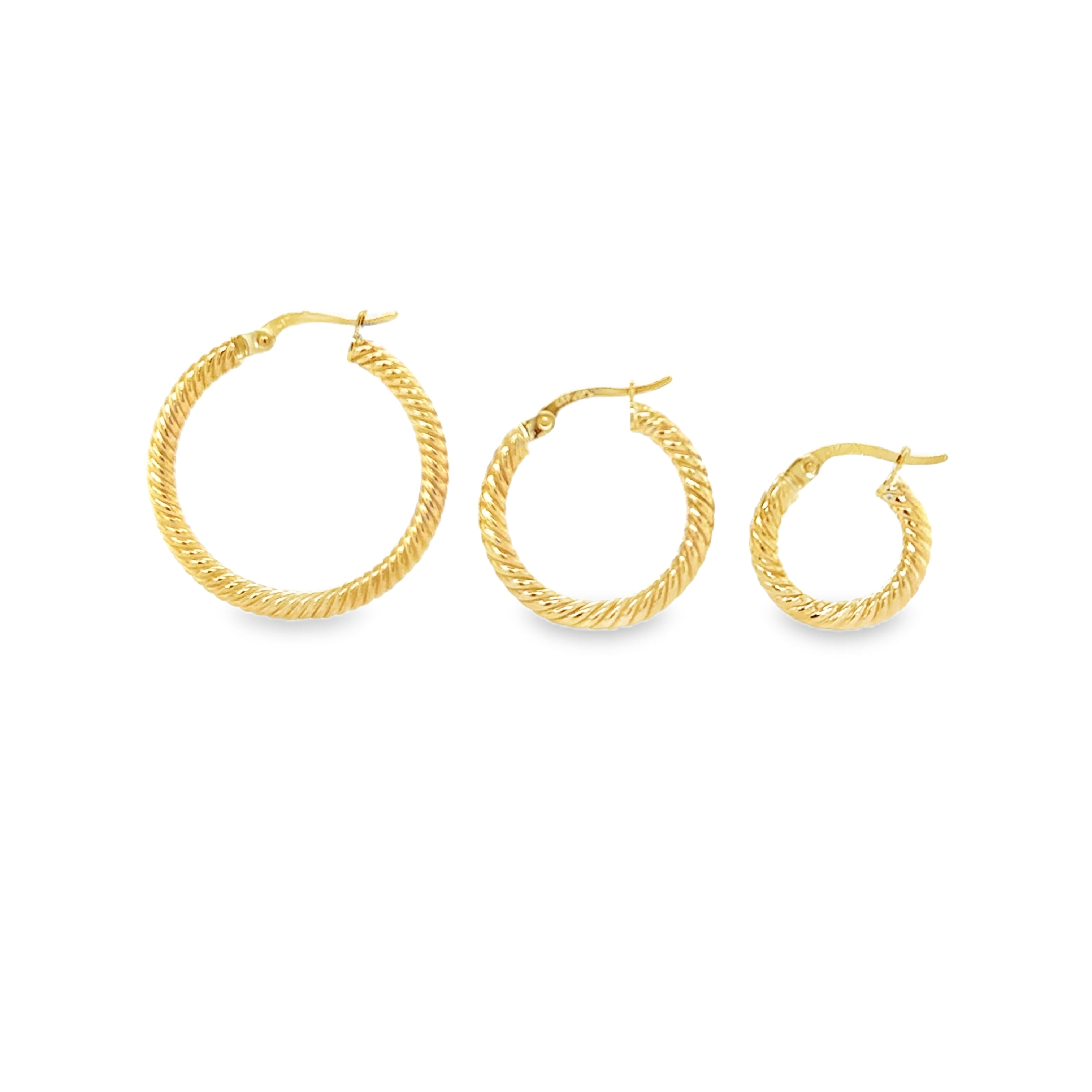 10K Gold Twisted Hoops