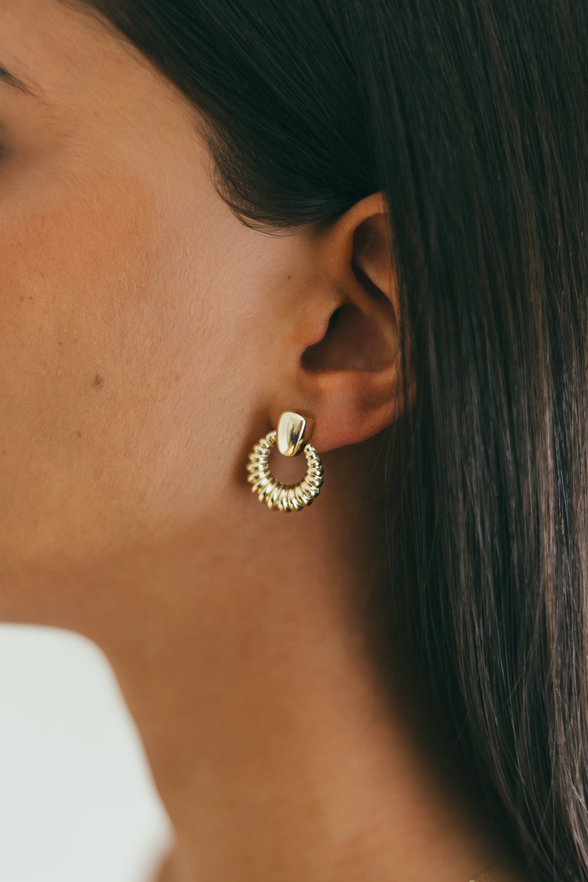 10K Gold Vintage Stud Drop Earrings