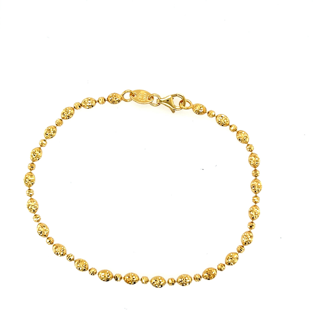 10K Gold Diamond Cut Bead Bracelet