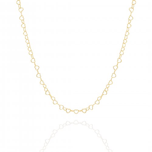 10K Gold Heart Chain Necklace
