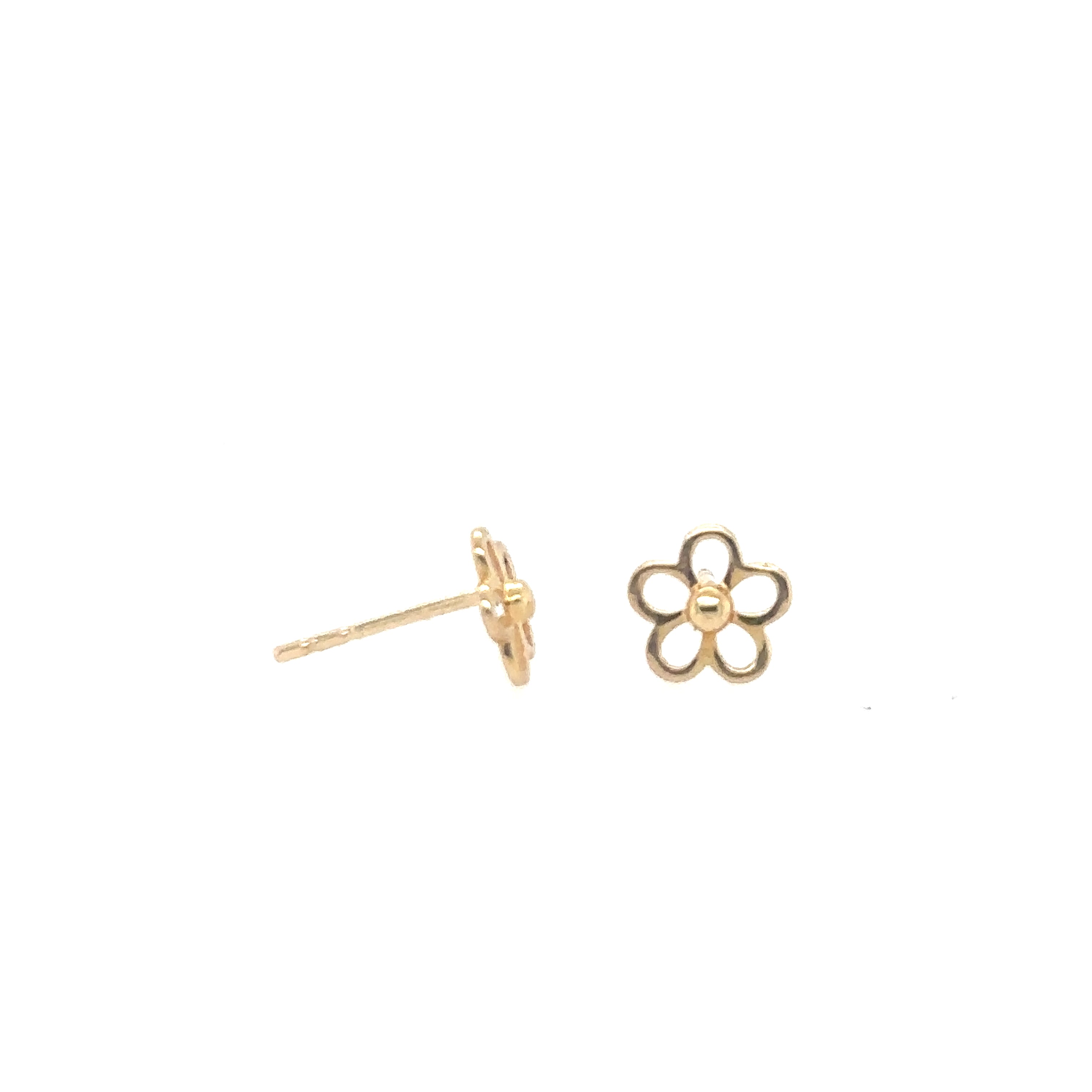 14K Gold Open Flower Studs