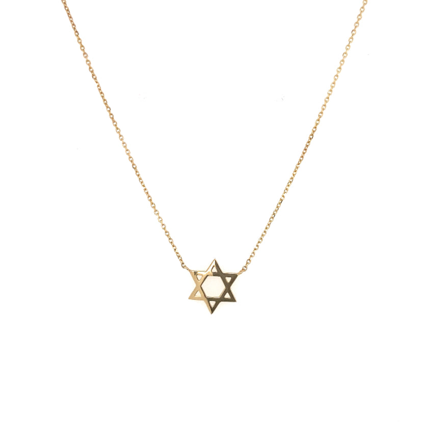 14 Karat Gold Star of David Necklace - Jessica Jewellery 