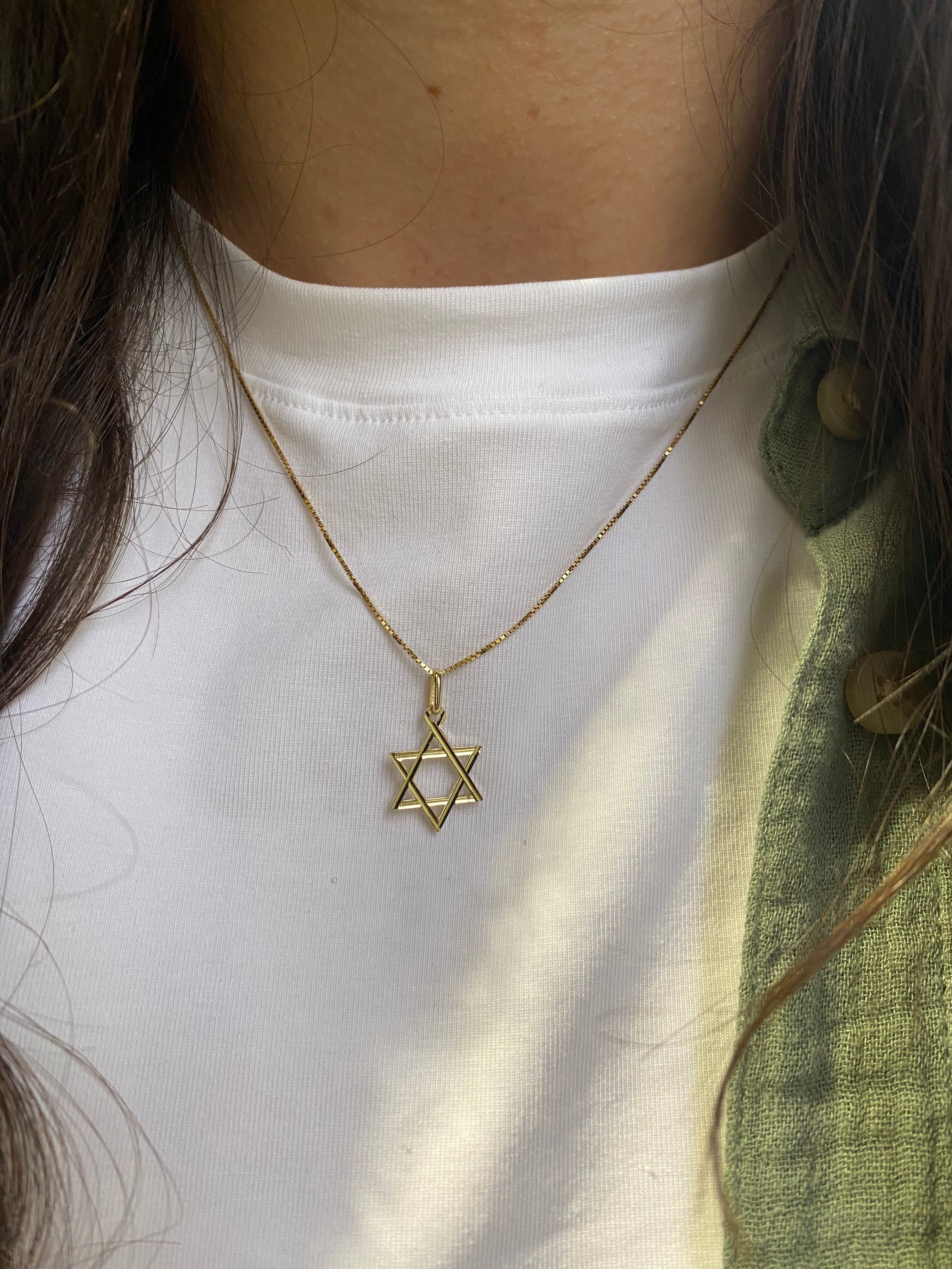 14 Karat Gold Star of David Pendant