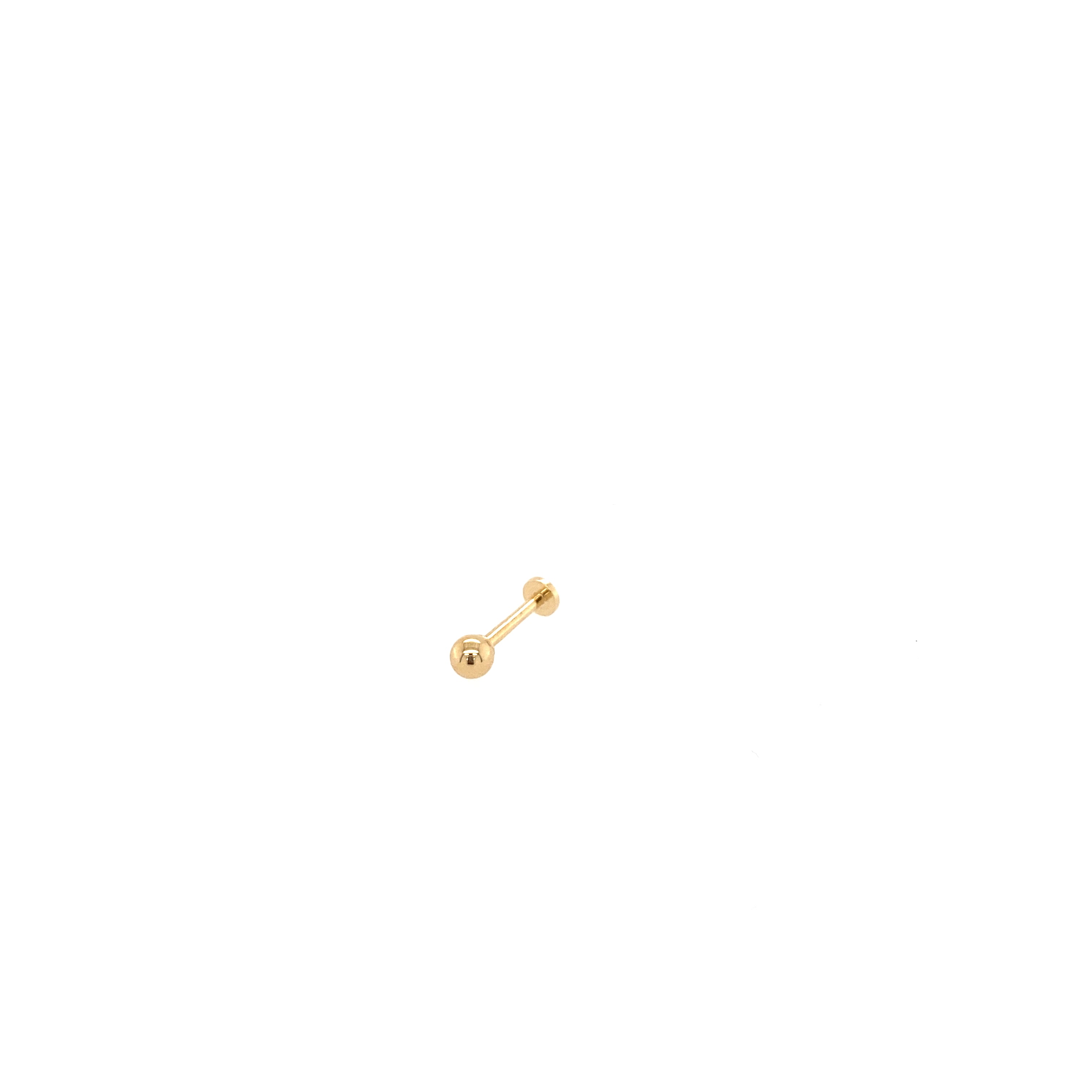 14K Gold Ball Stud with Flat Backing - Jessica Jewellery
