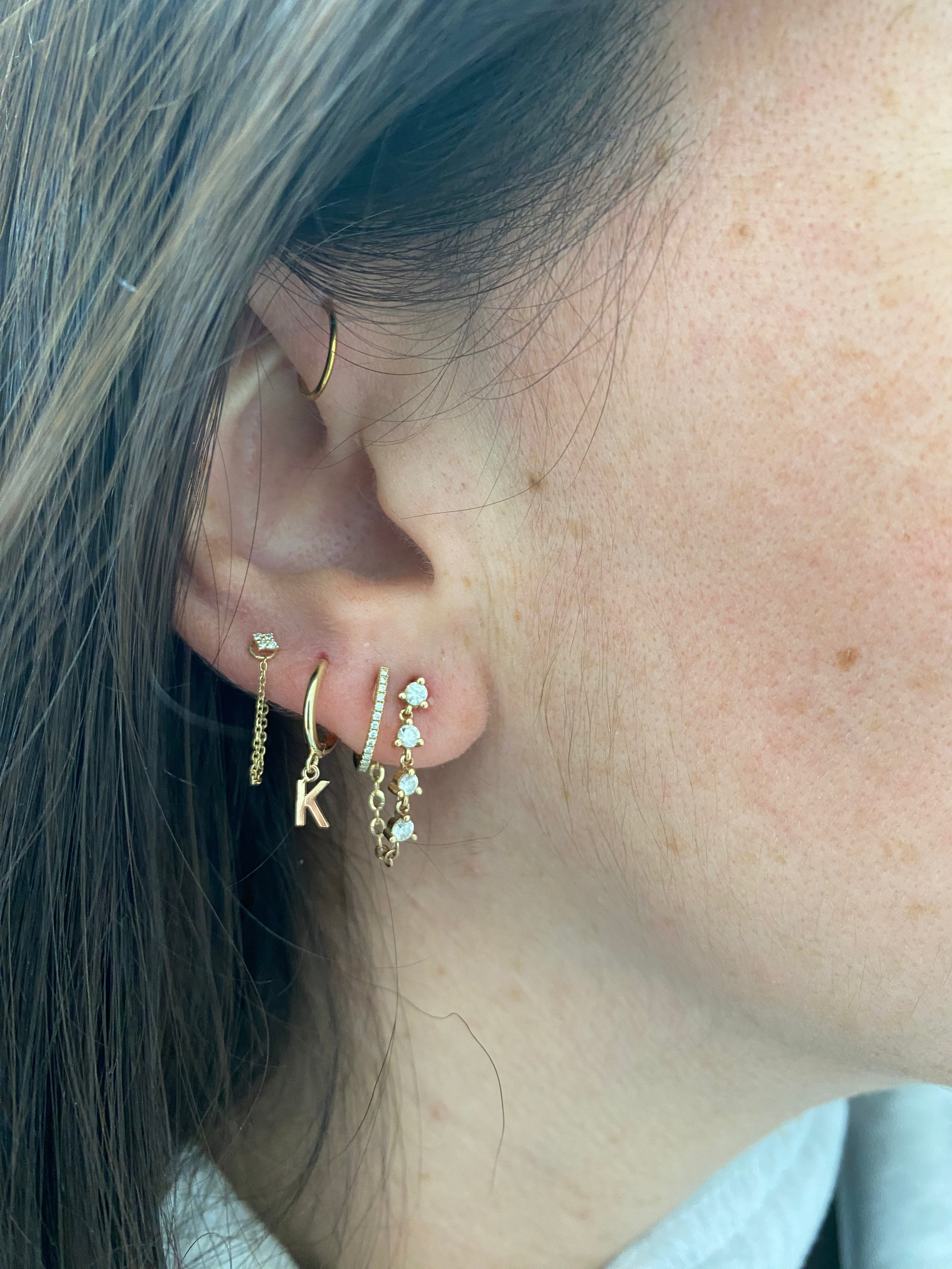 Dangling Initial Huggie 