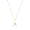 14K Gold Diamond Wishbone Necklace