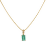 14K Gold Emerald Cut Birthstone Charm