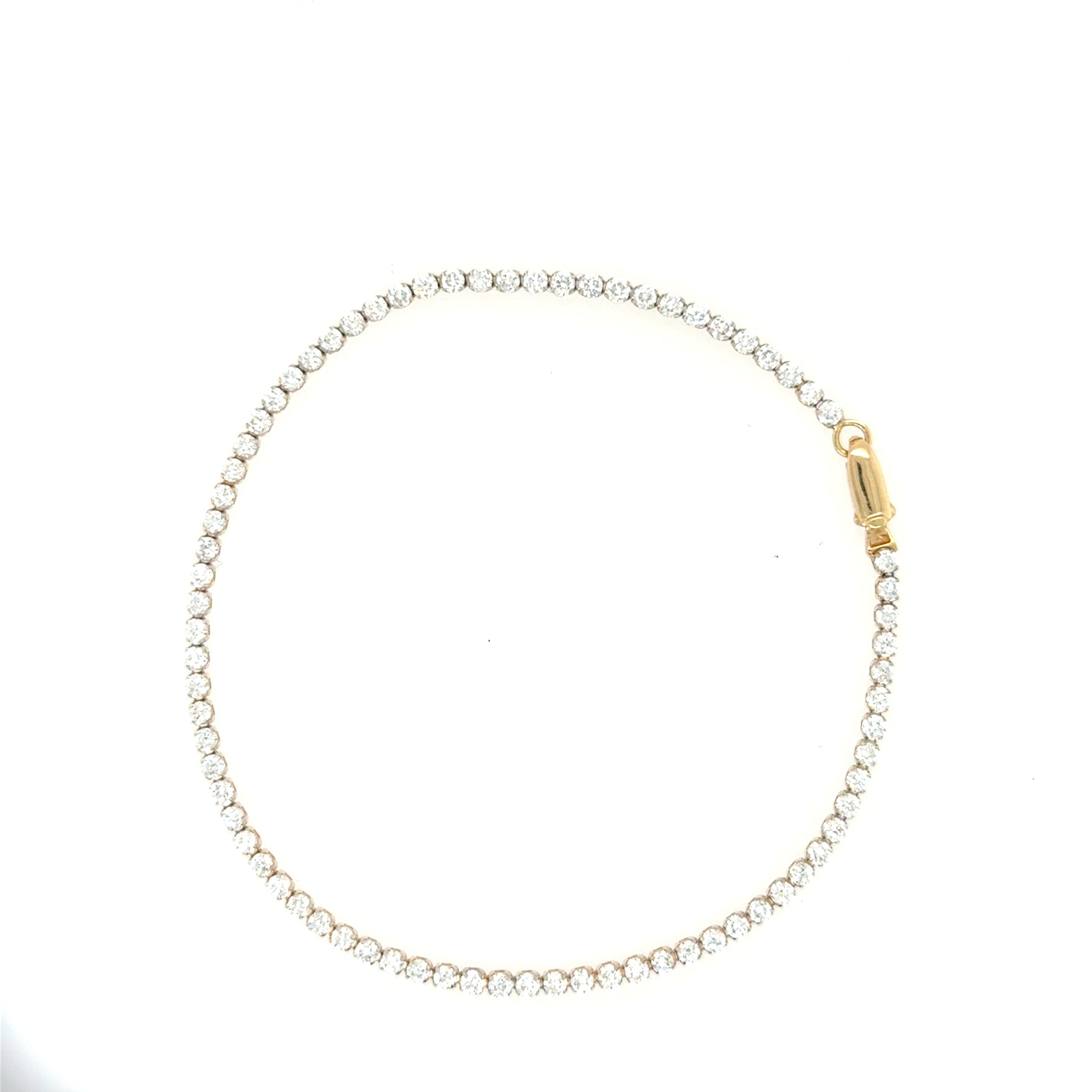 14K Gold Lab-Grown Diamond Tennis Bracelet - Lightweight Setting