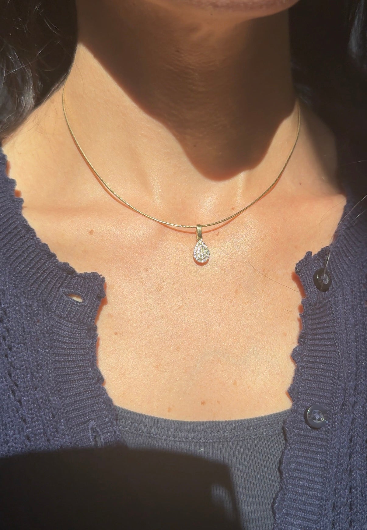 14K Gold Solid Diamond Cut Wire Necklace