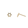 14K Gold Star of David Stud Earrings