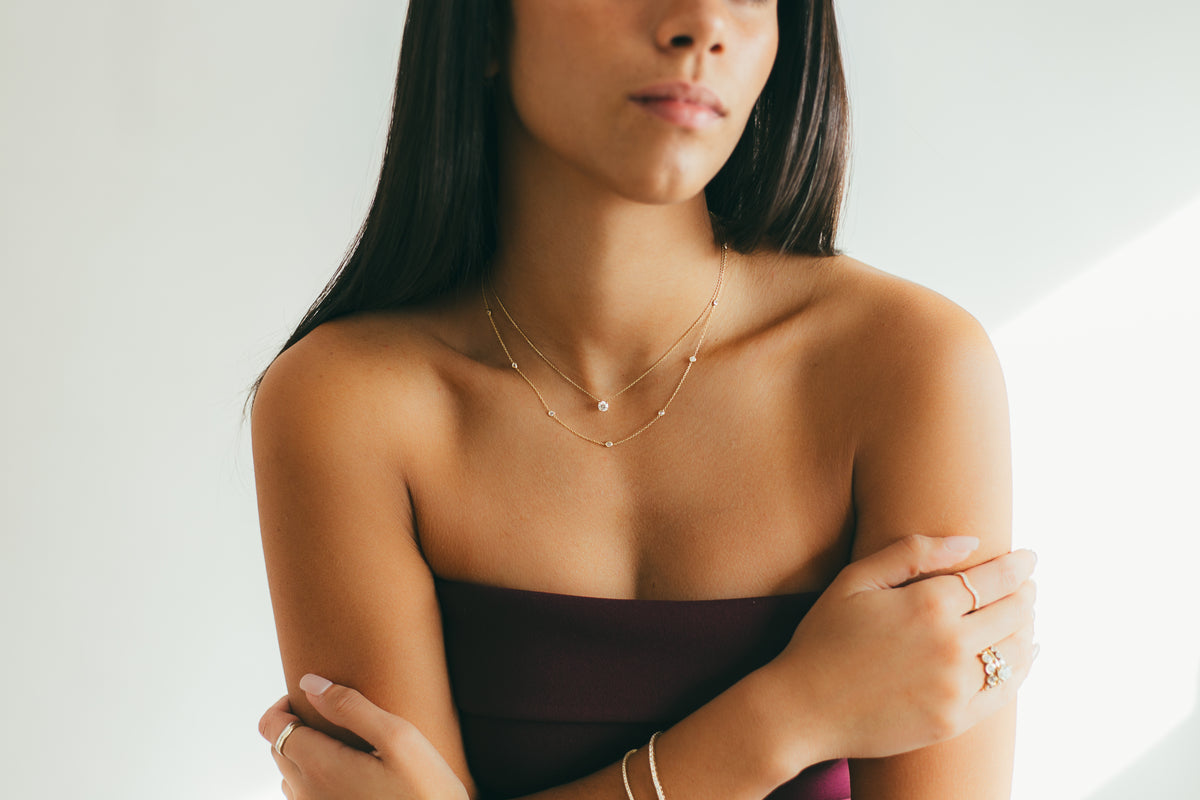 14K Lab-Grown Floating Diamond Solitaire Necklace