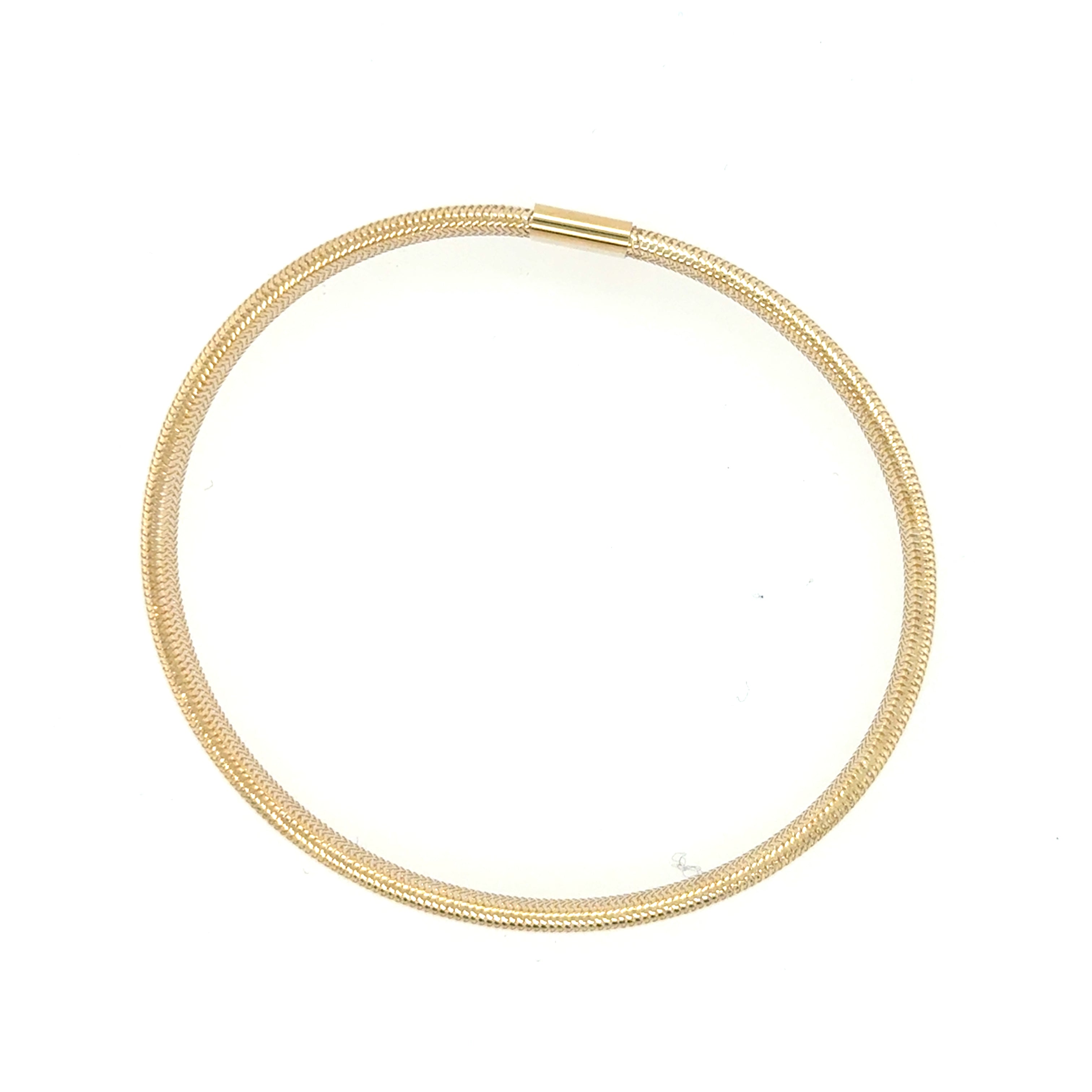 14K Gold 3mm Rounded Stretchy Bracelet