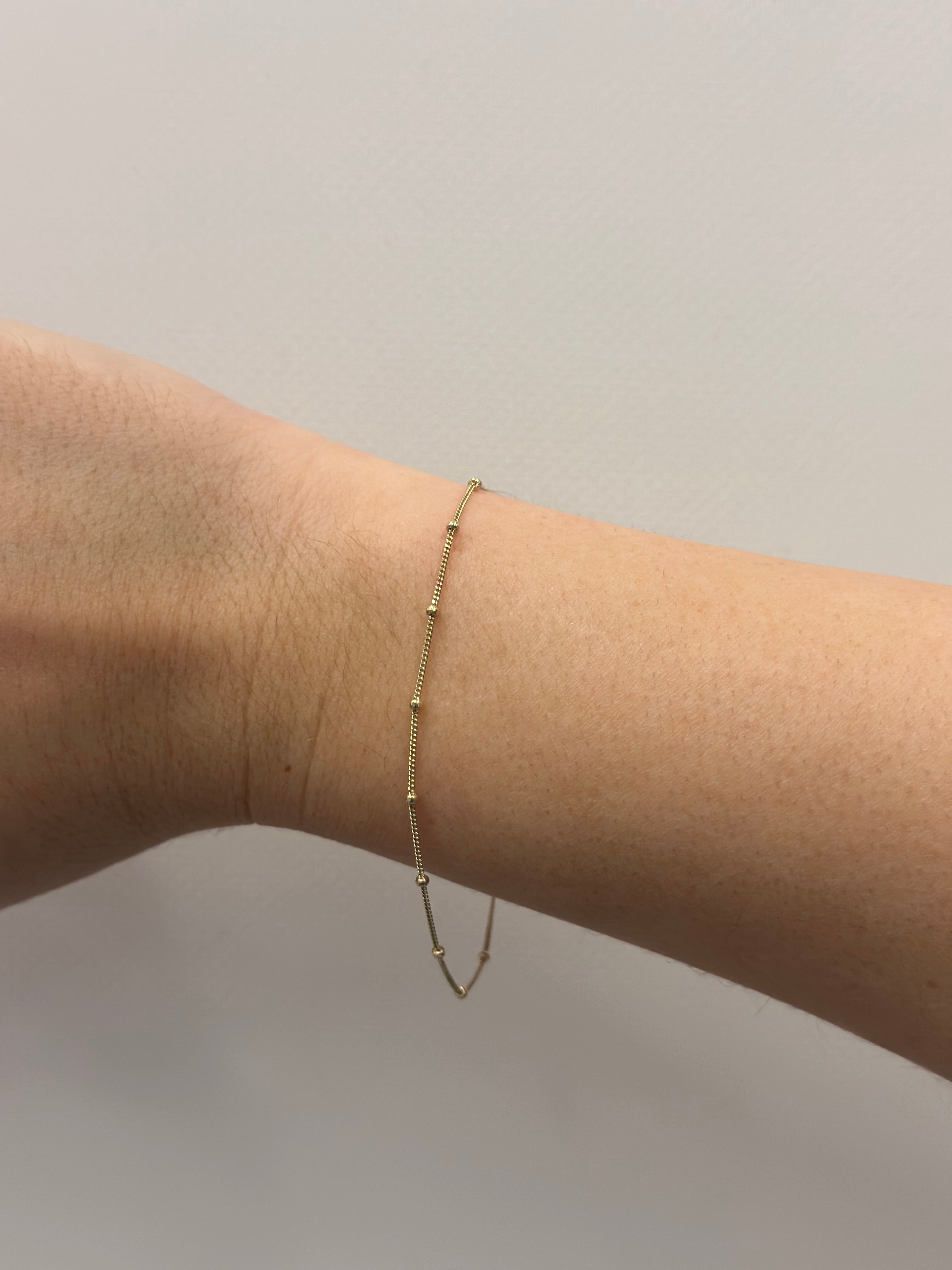10K Gold Spaced Bead Chain Bracelet