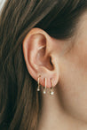 Fashion-forward ear styling with Jessica Jewellery's Diamond Huggie Earrings complemented by other unique earring pieces.