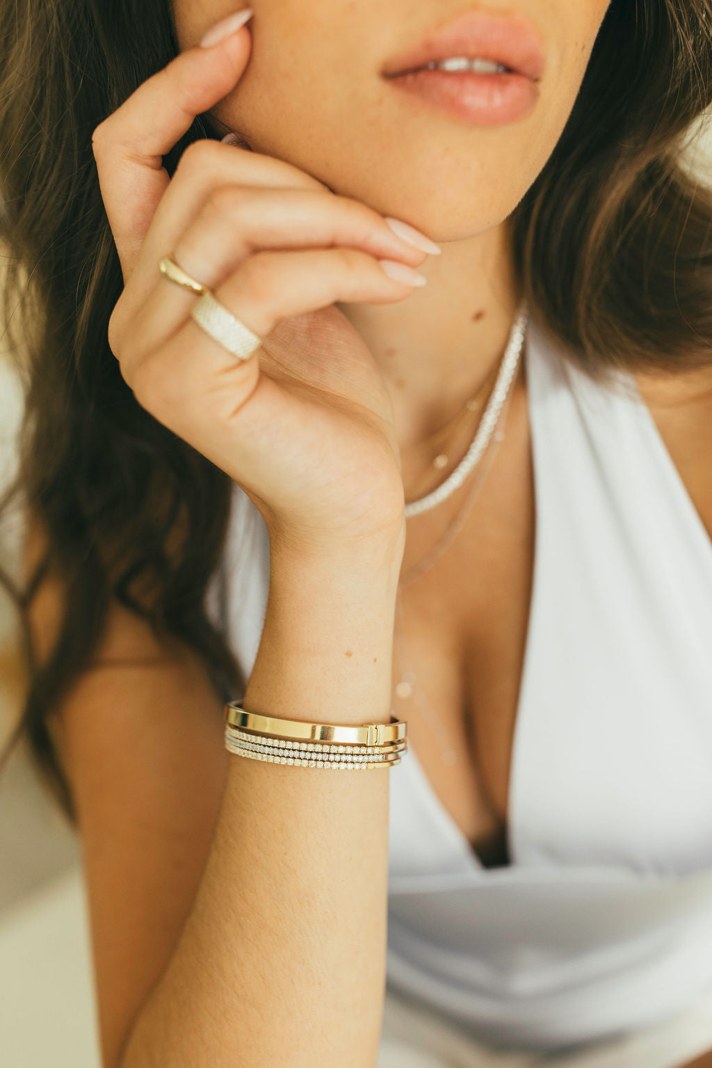 14K Gold Diamond Cigar Band