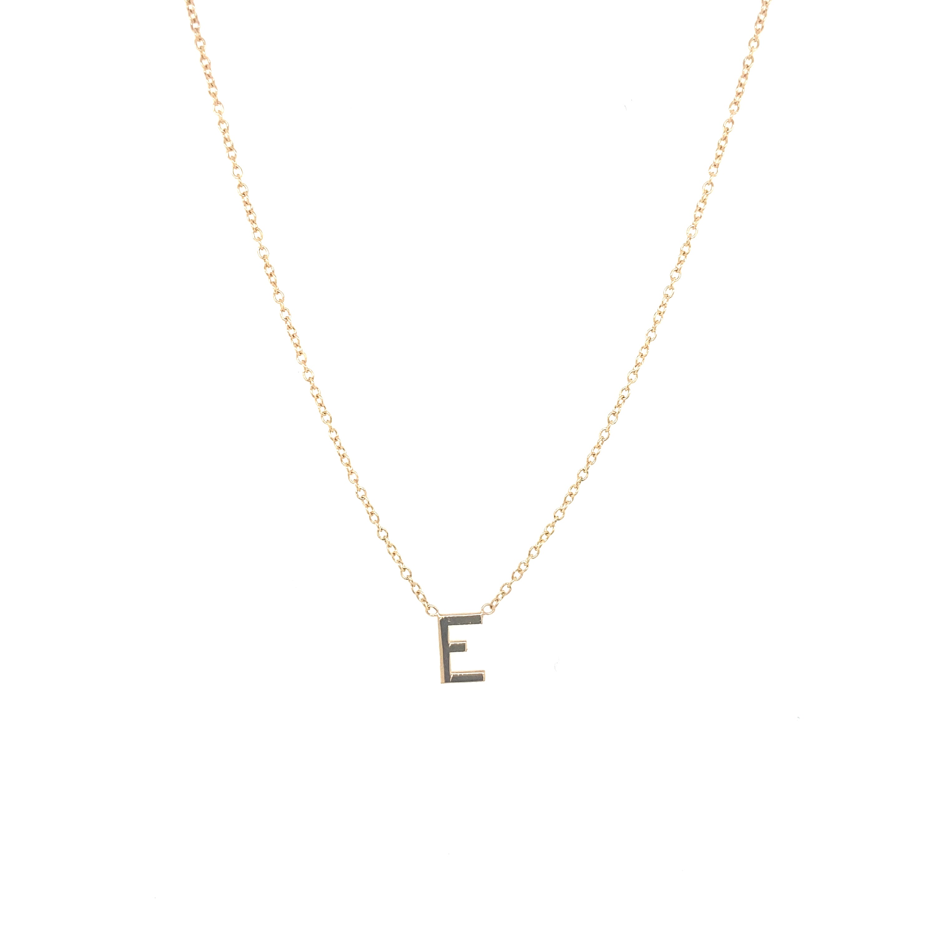 14K Gold Medium Centered Initial Necklace