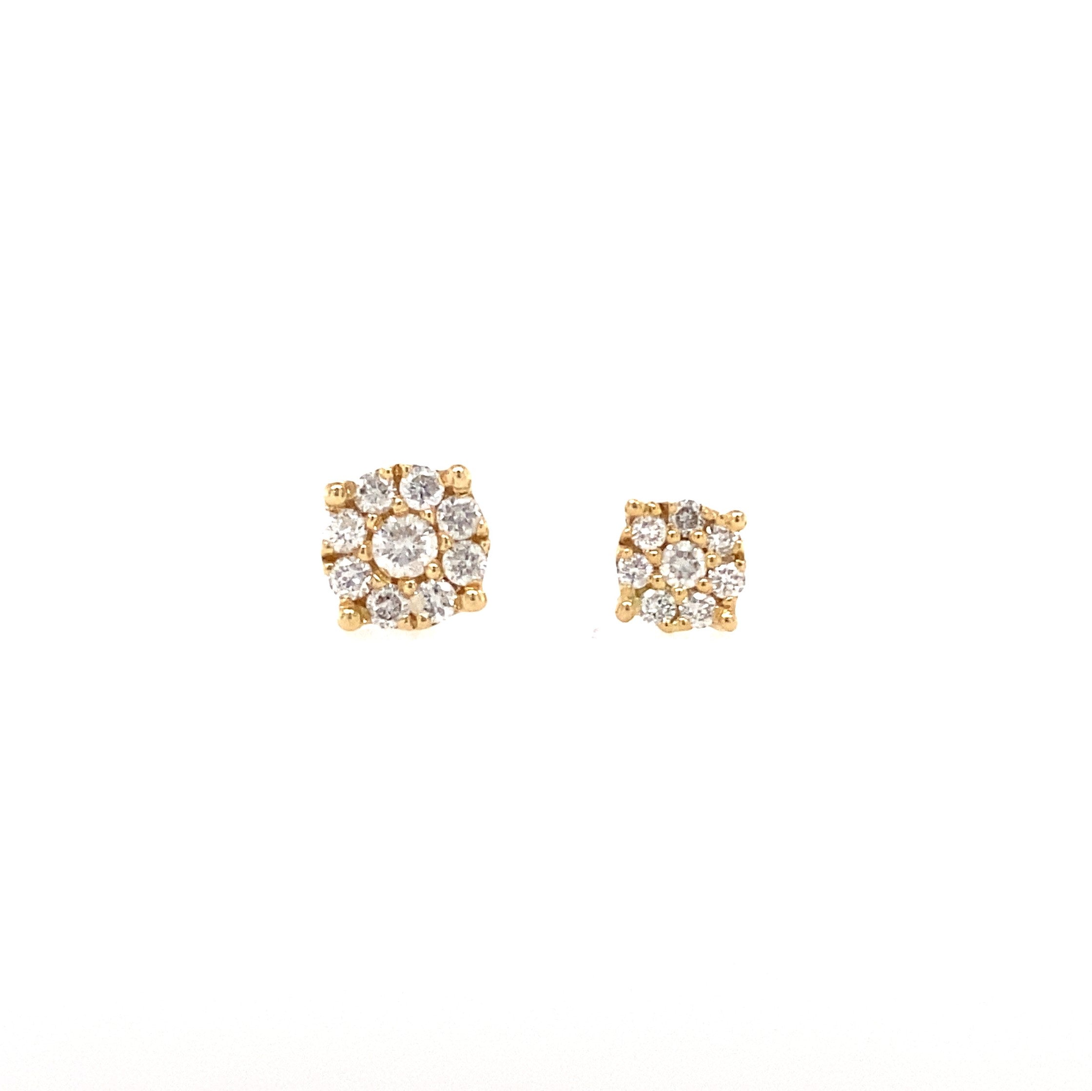 Round Diamond Cluster Studs