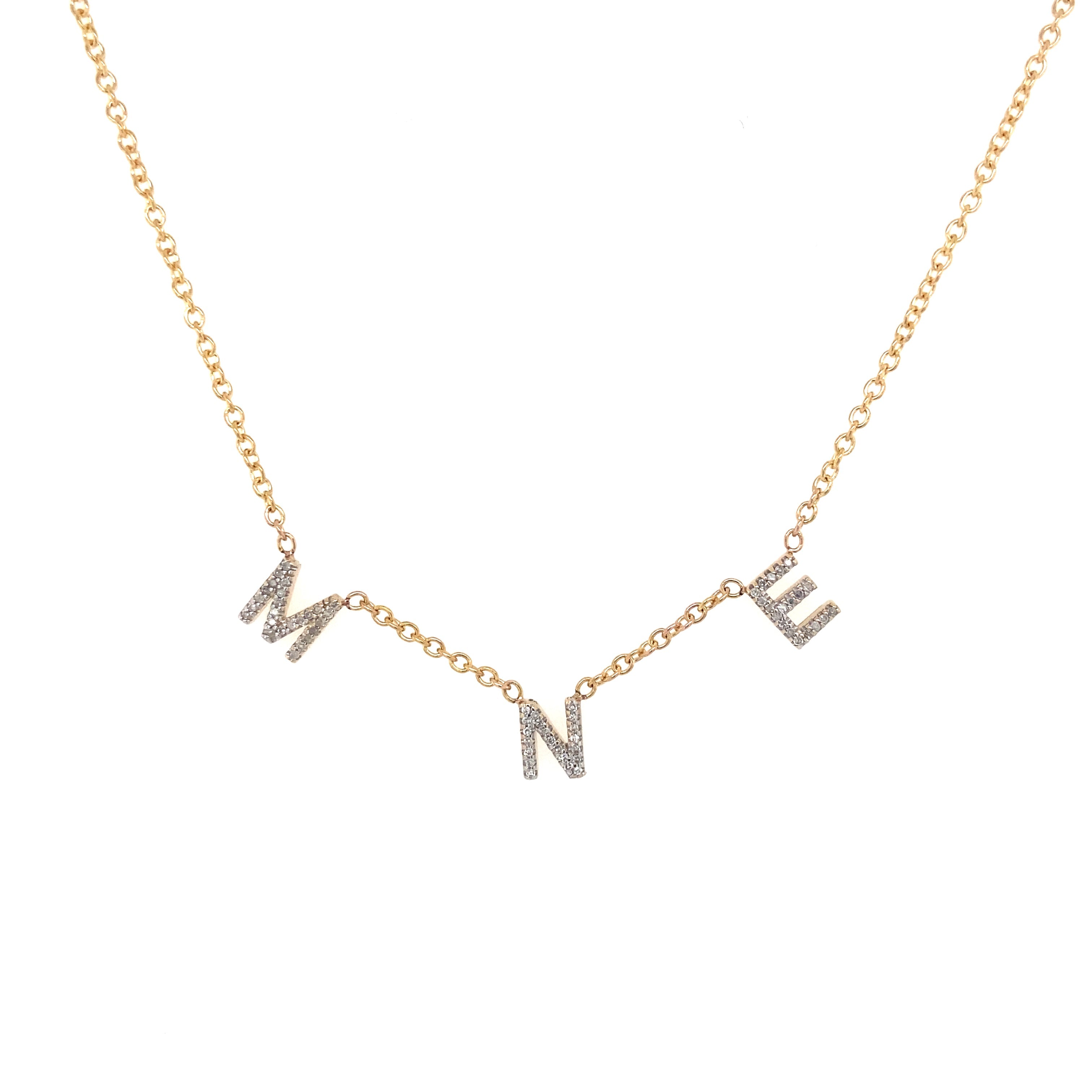 10K Gold Multiple Diamond Initial Necklace