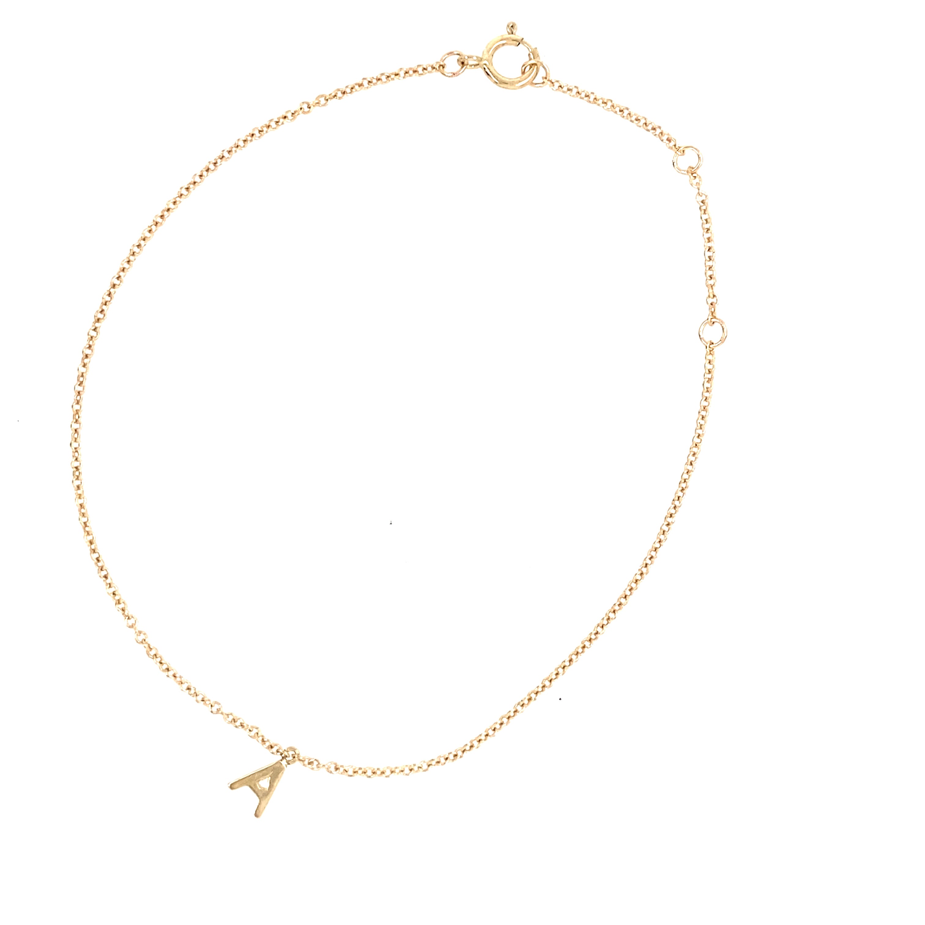 Gold Initial Charm Bracelet