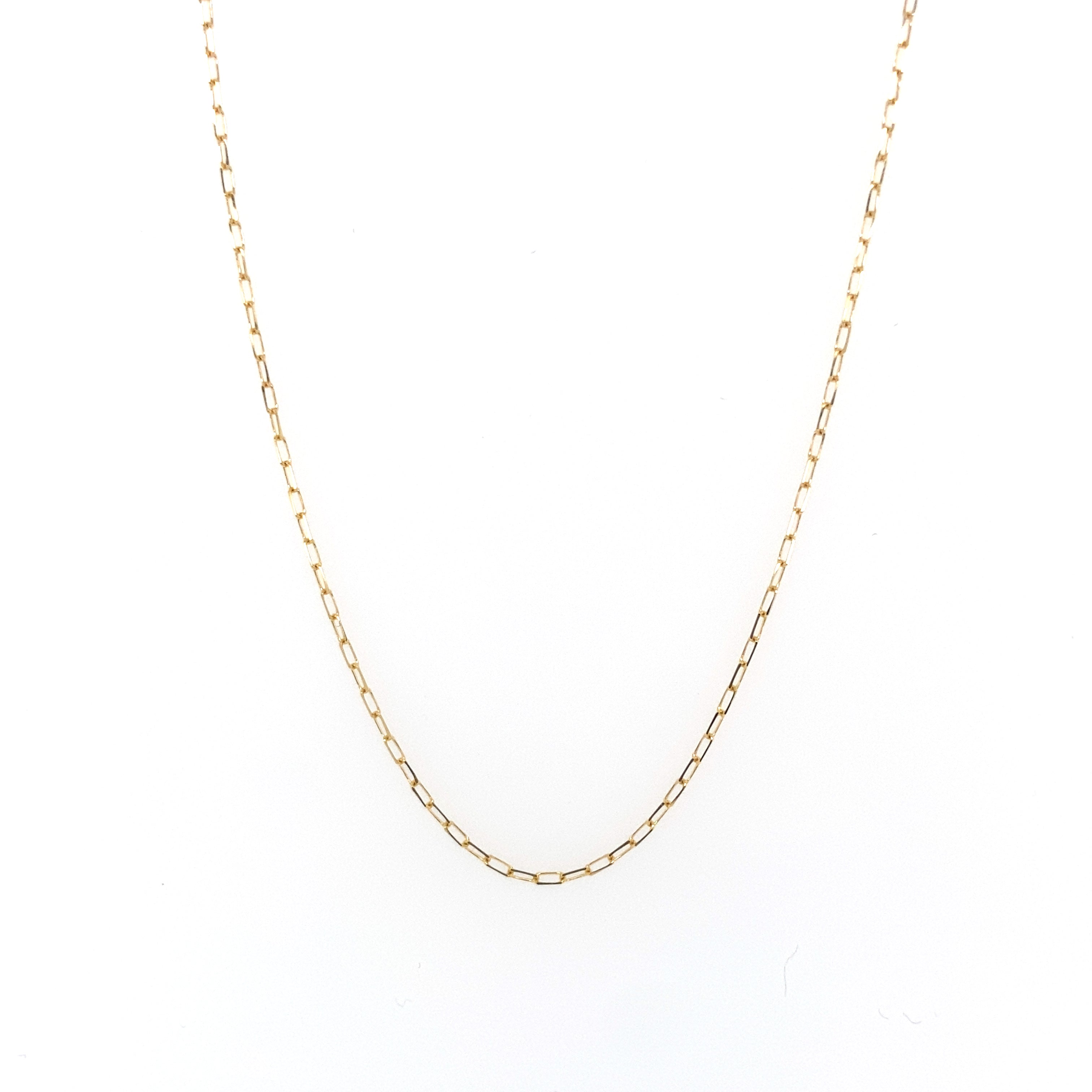 14K Gold Mini Paperclip Chain Necklace