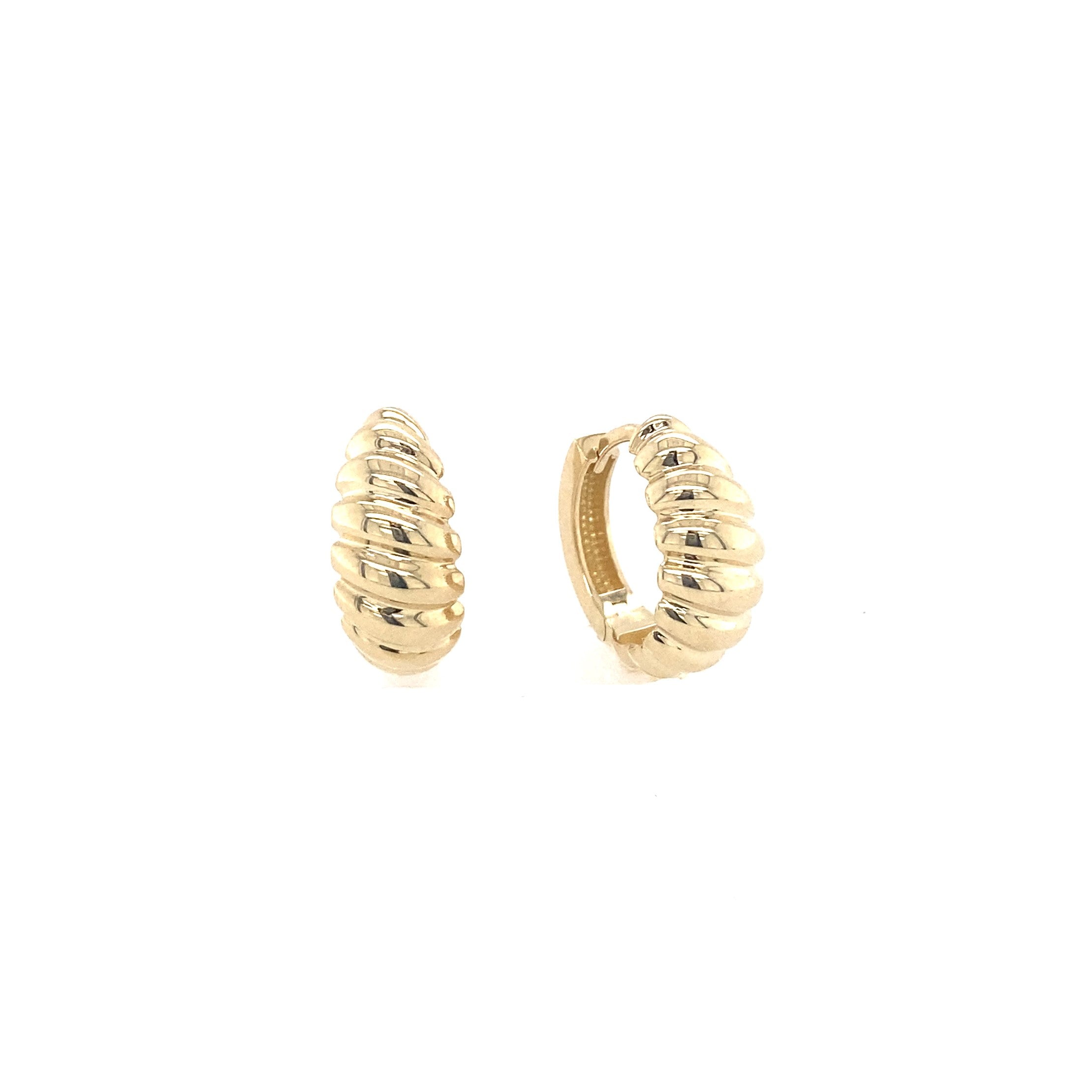 10K Gold Croissant Huggie Earrings