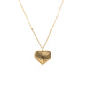Gold Fluted Heart Medallion Necklace