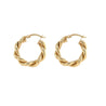 Thick Braided Gold Hoops