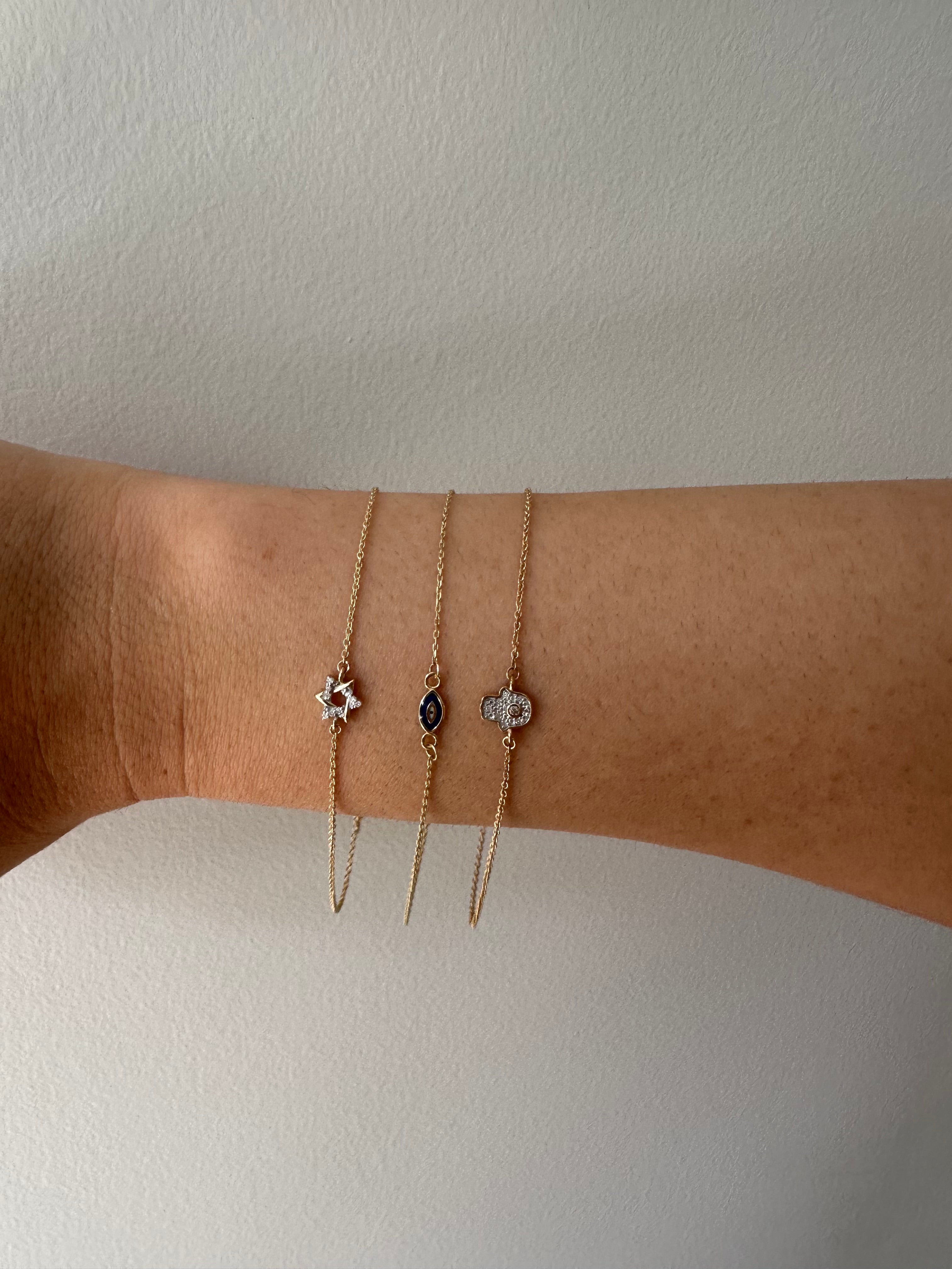 10K Gold Evil Eye Bracelet