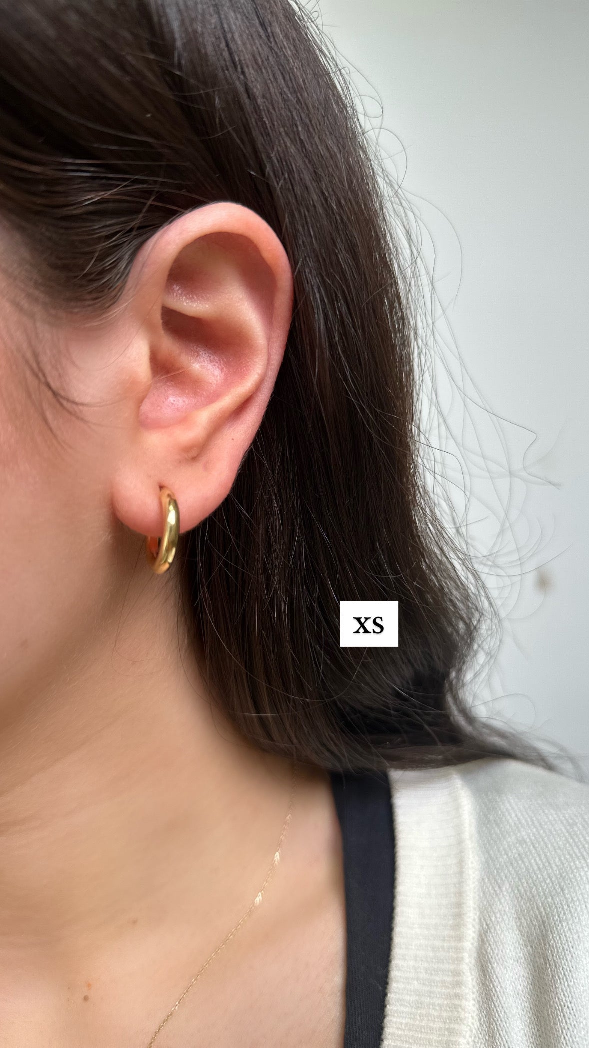 3mm gold hoops in an extra small size