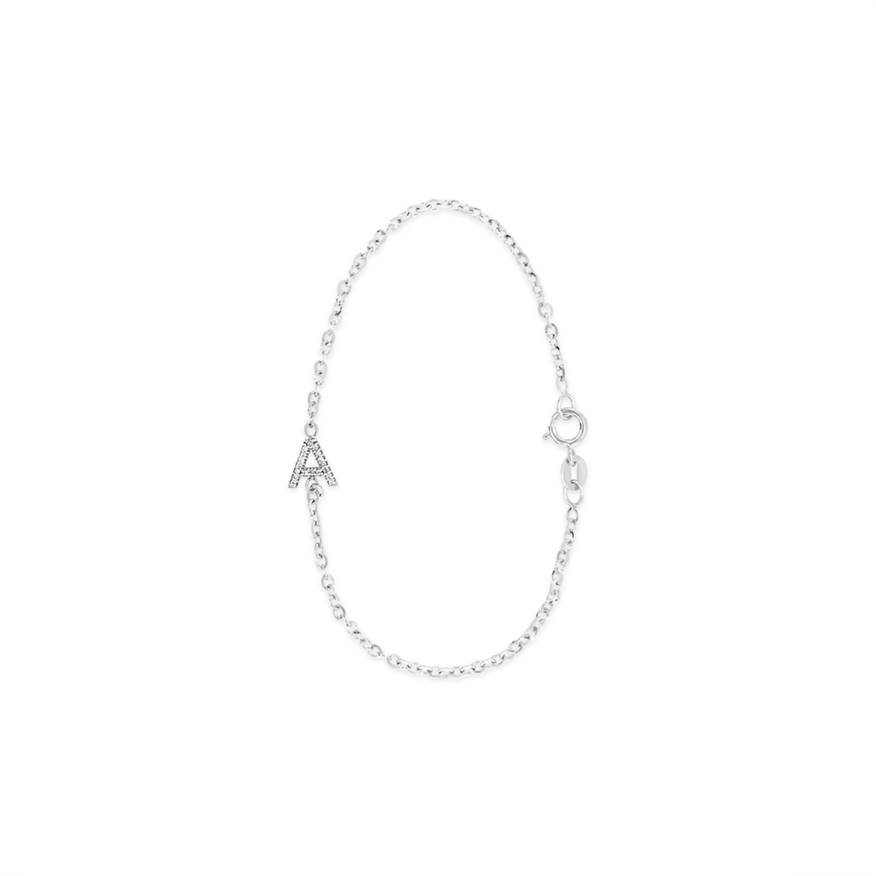 10K Gold Diamond Initial Bracelet
