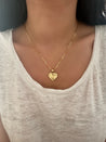 14K Gold Fluted Heart Pendant