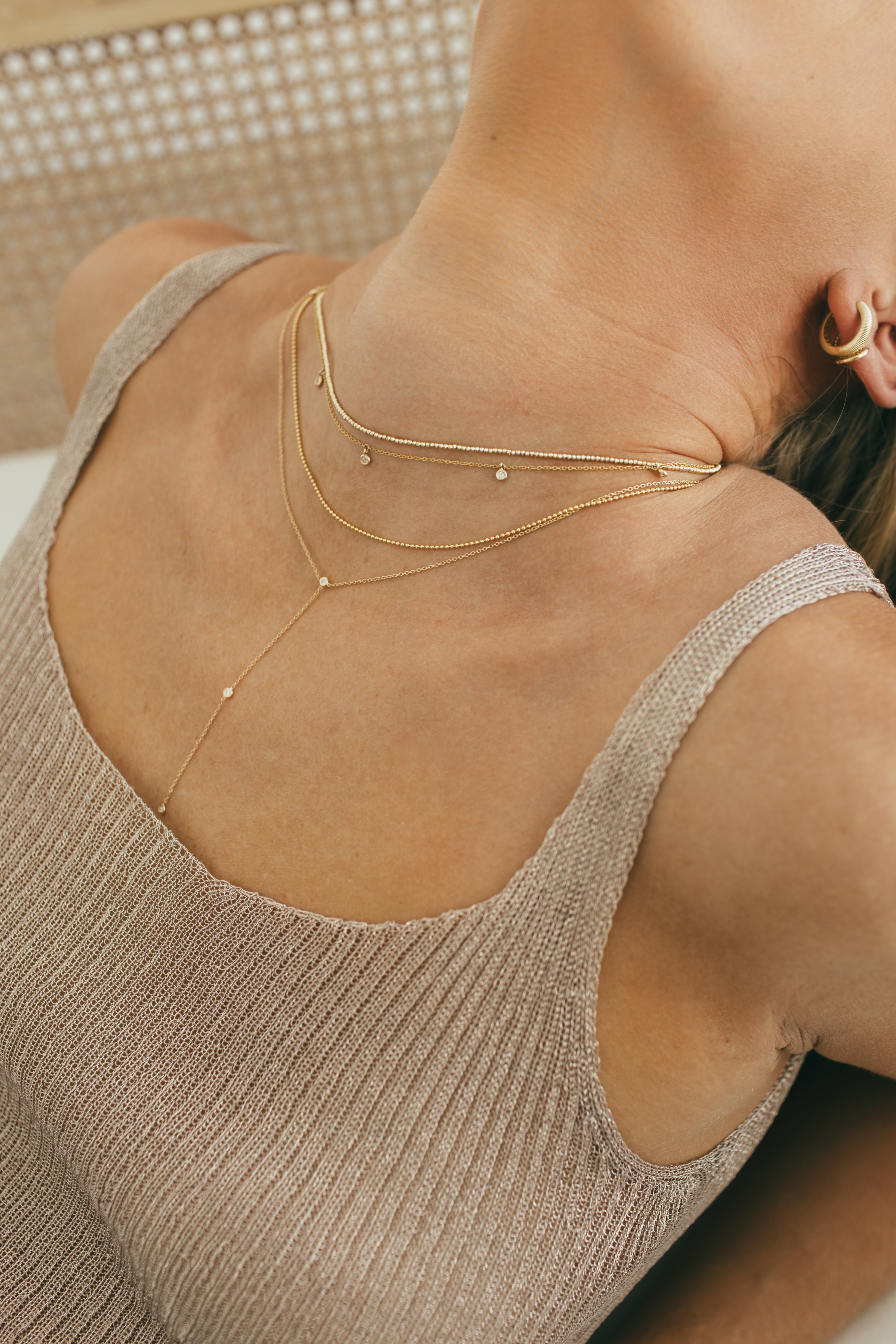 10K Gold 1.5mm Diamond Cut Ball Necklace