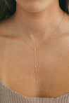 14K Gold Diamond Lariat Necklace