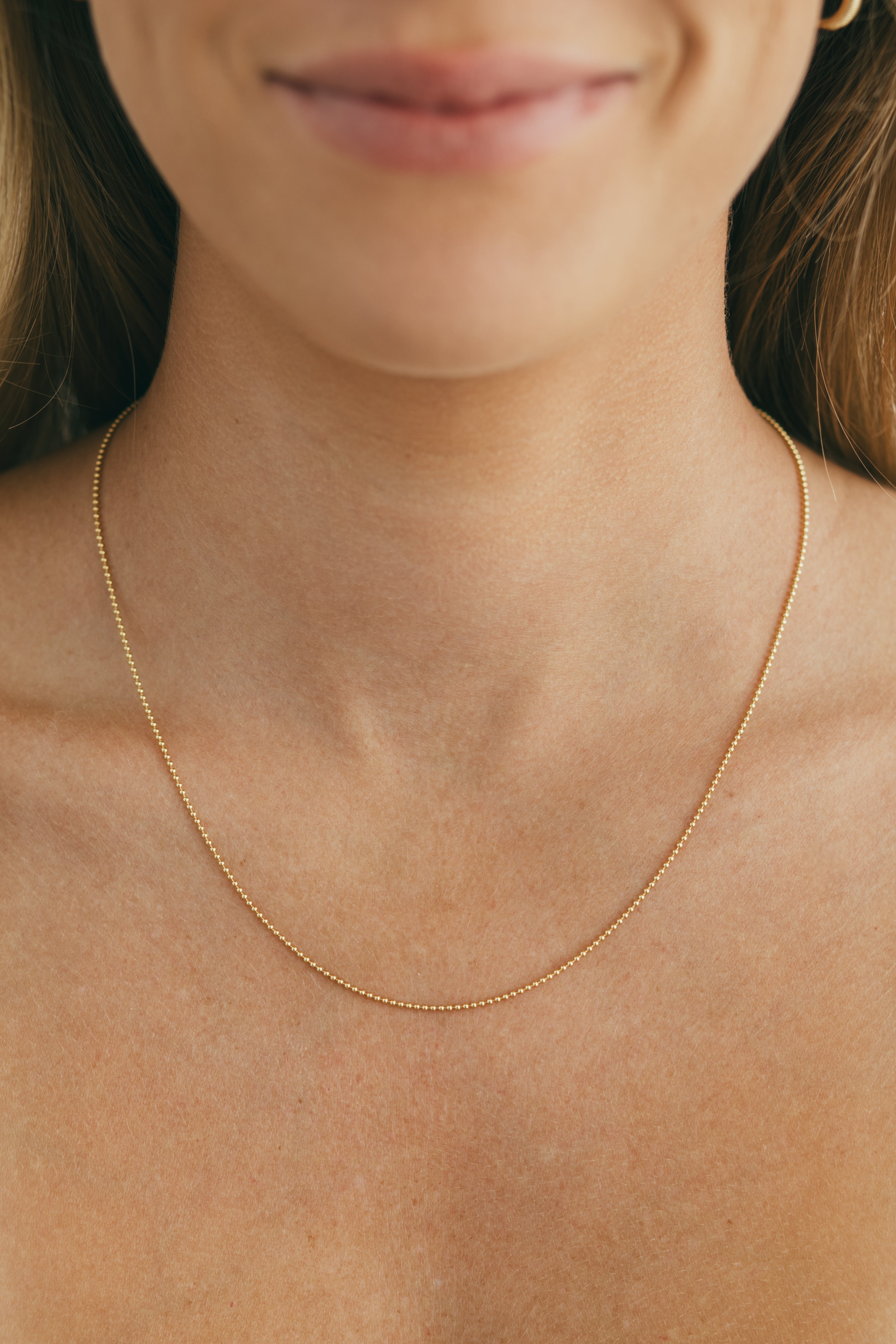 14K Gold Solid Bead Chain