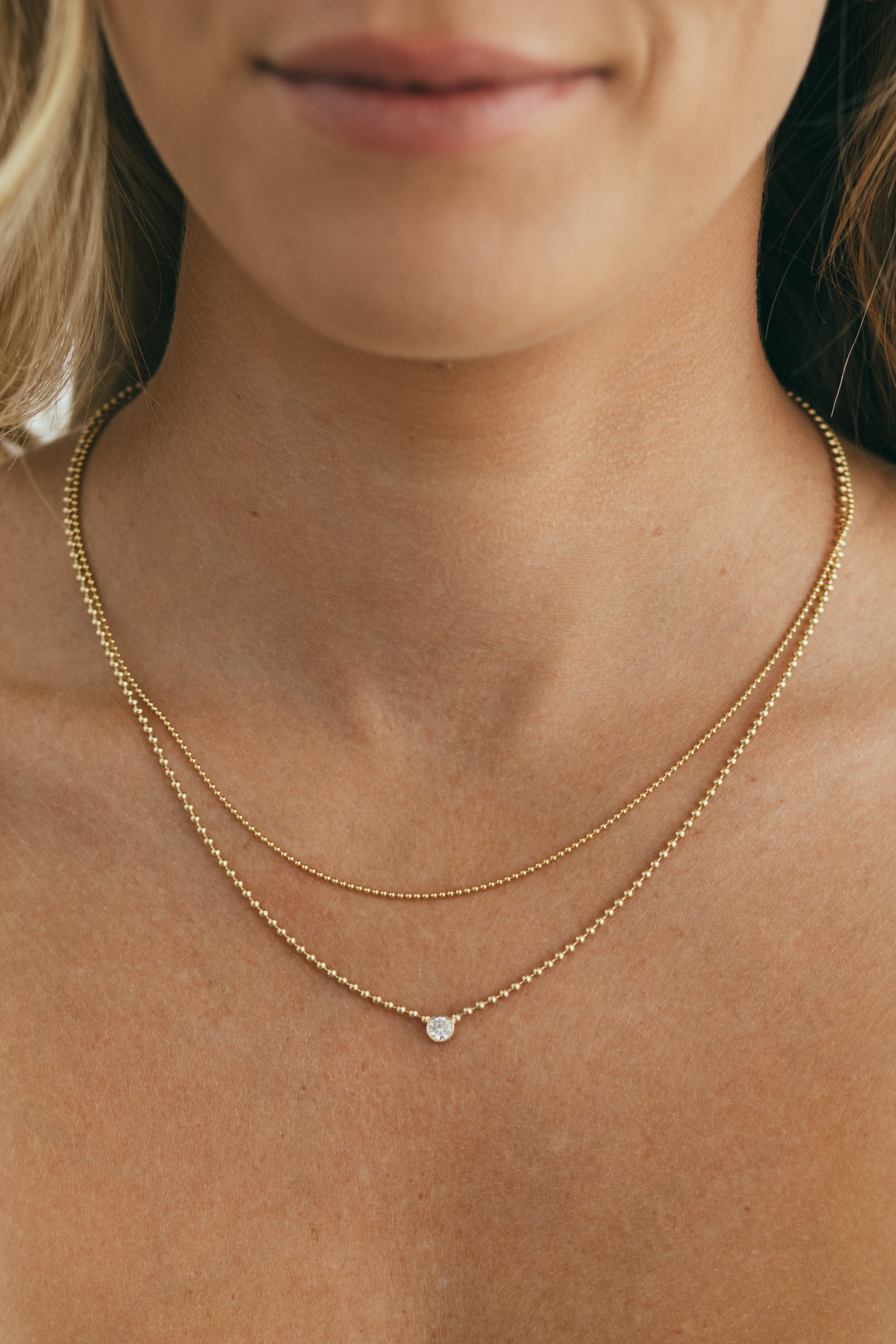 14K Gold Solid Bead Chain