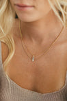 14K Gold Emerald Cut Birthstone Charm