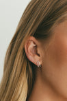 14K Gold Double Diamond Huggies