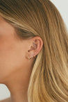14K Gold Mini 8mm Diamond Huggies
